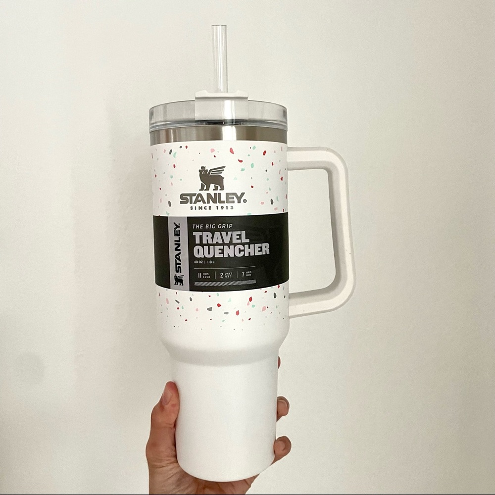 NWT 40oz Stanley Adventure Quencher Travel Tumbler - white terrazzo